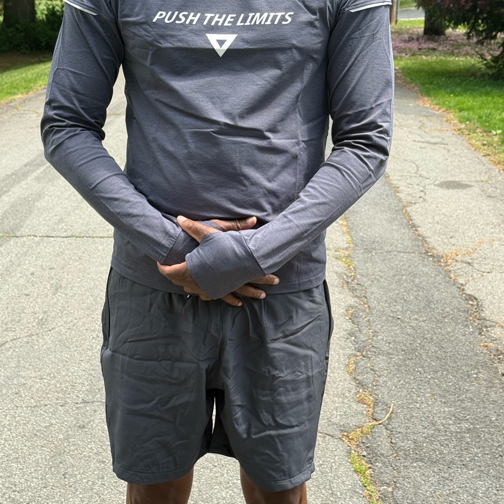 Gray Long Sleeve Athletic Set